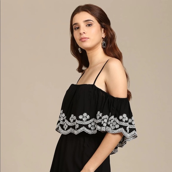Black Romper with Lace - Picture 2 of 10